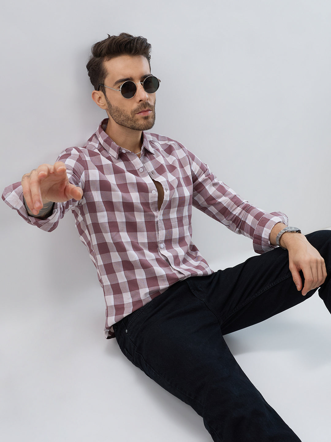 Premium Cotton Rosewook Pink Box Checked Shirt