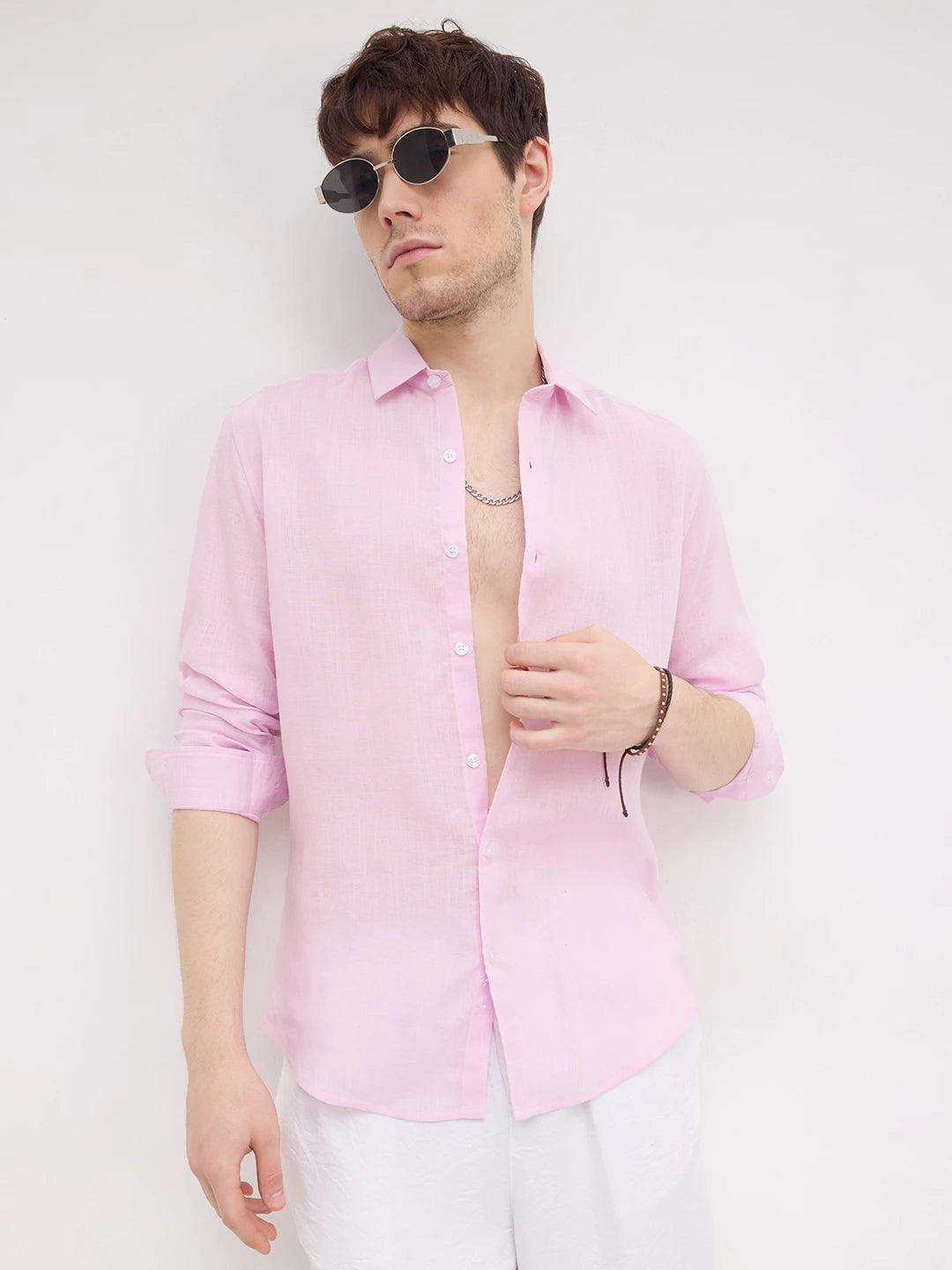 Iconic Pink Lyocell Fine Textured Shirt