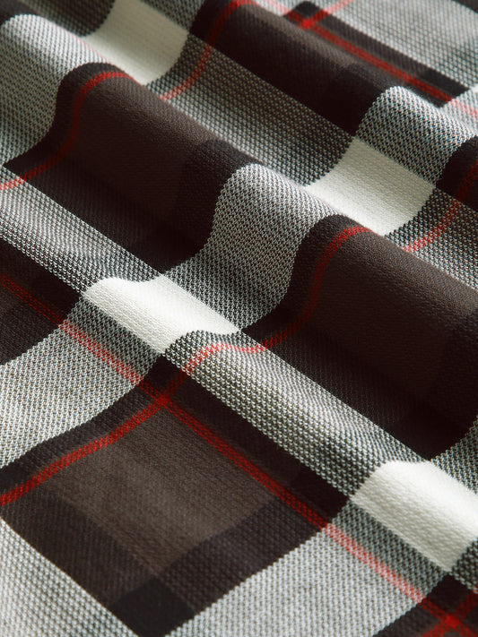 Premium Cotton Coffee Brown & White Plaid Checks Shirt