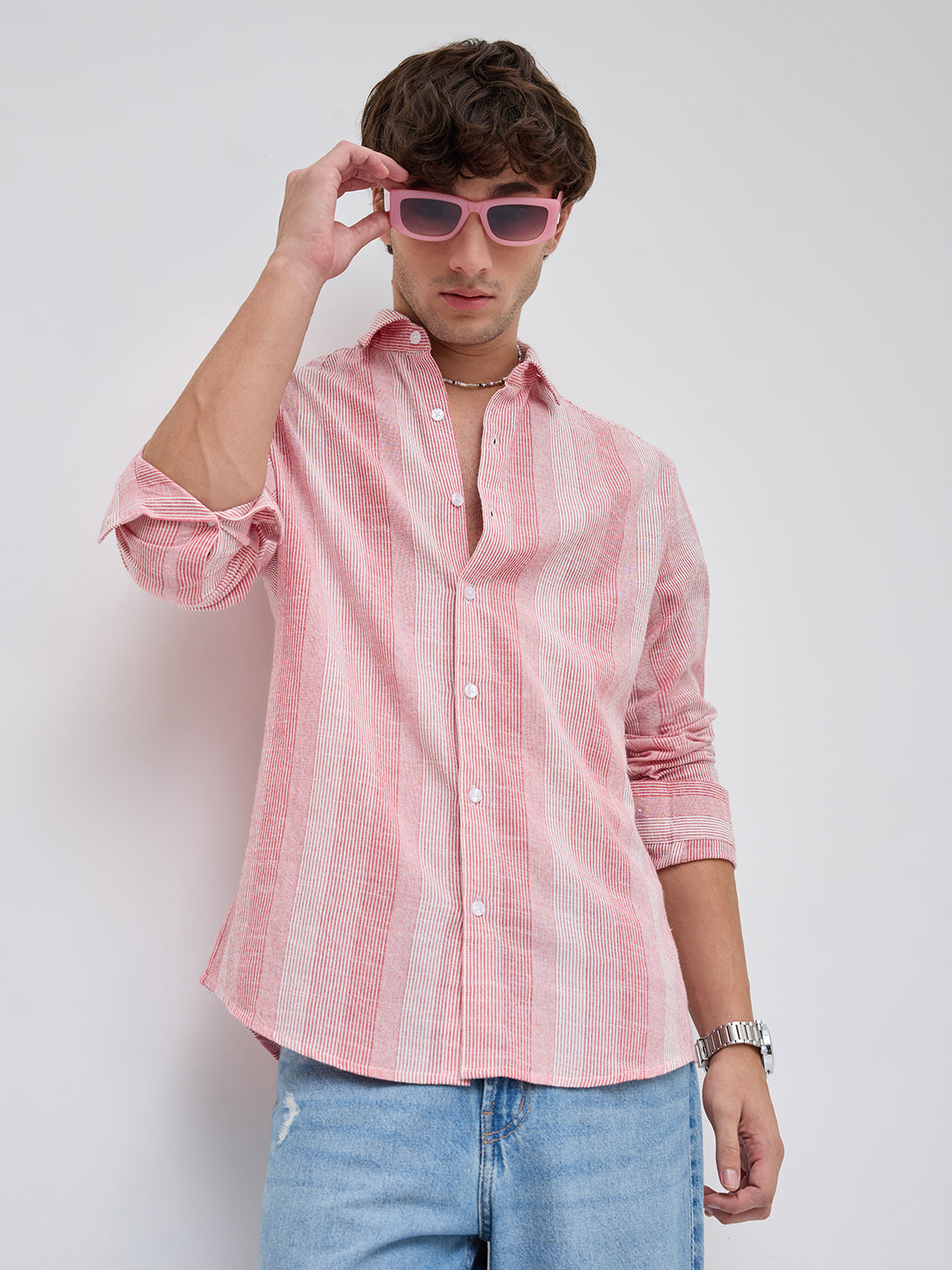 Rose Red Refined Multi Striped Shirt