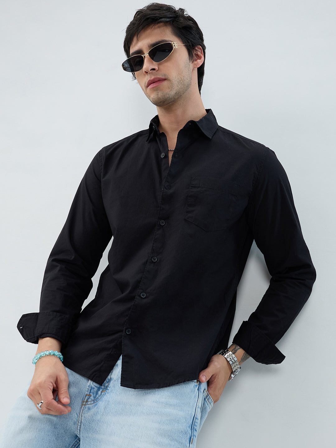Timeless Black Poplin Shirt