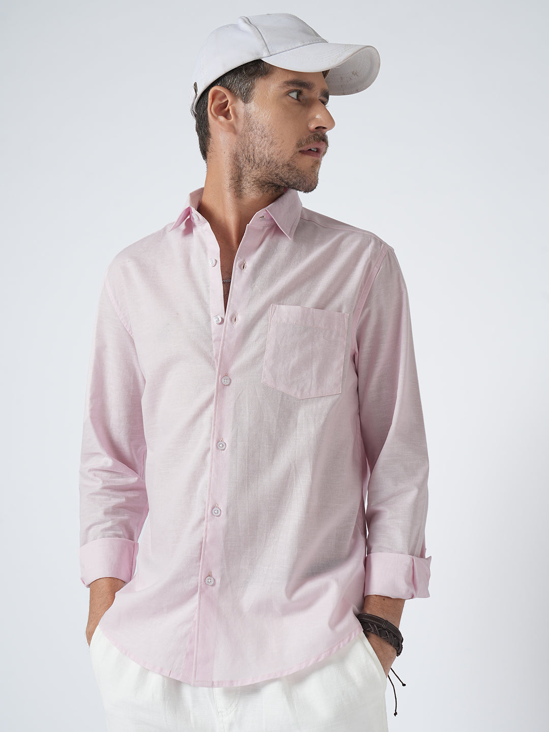 Cotton Candy Pink Slub Shirt