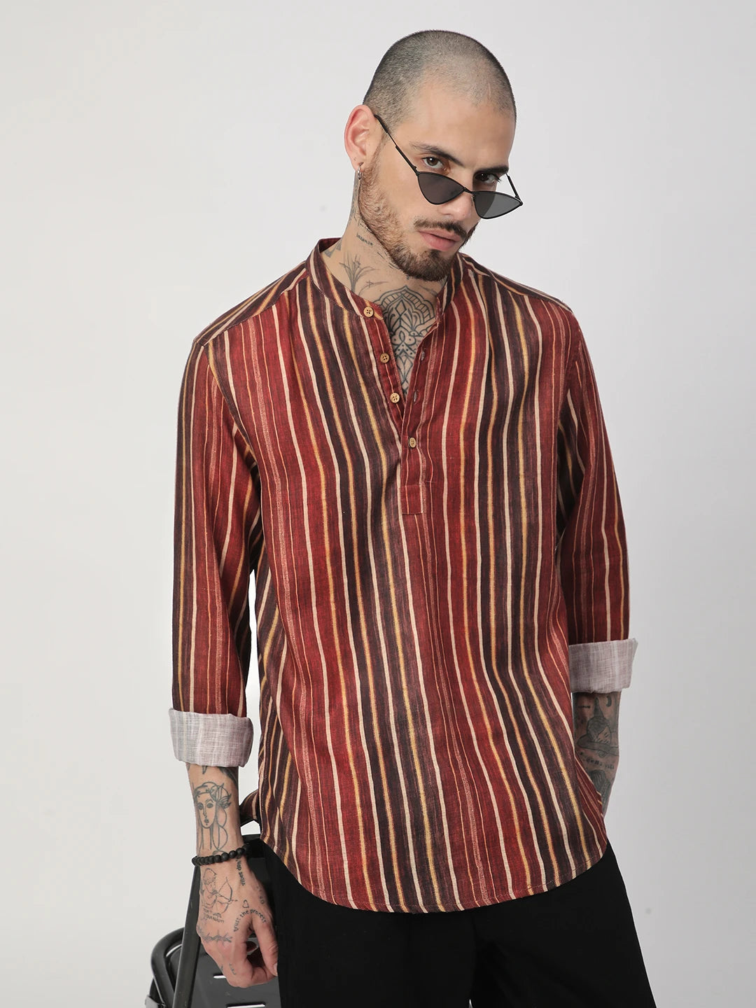 Spiffy Multicolor Vertical Stripe Kurta