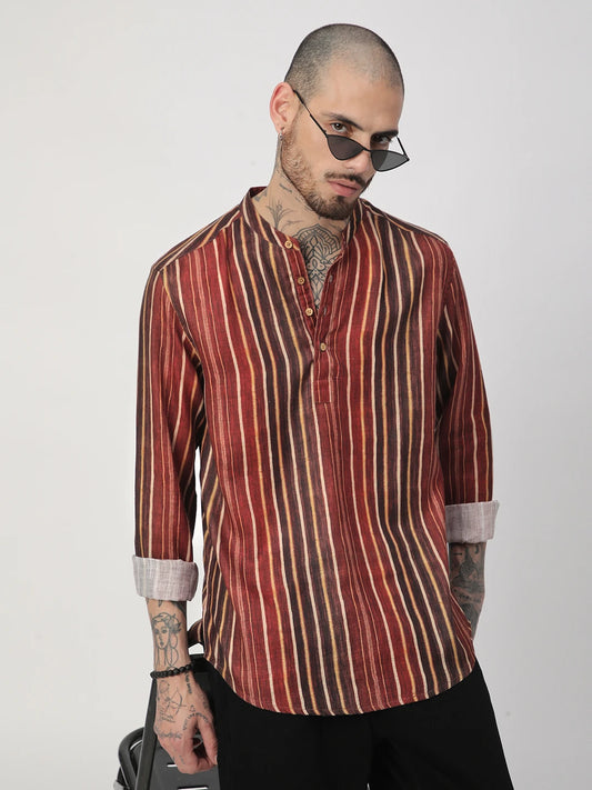 Spiffy Multicolor Vertical Stripe Kurta