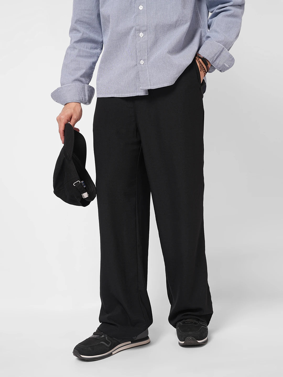 Squelchy Black Wide Leg Trousers