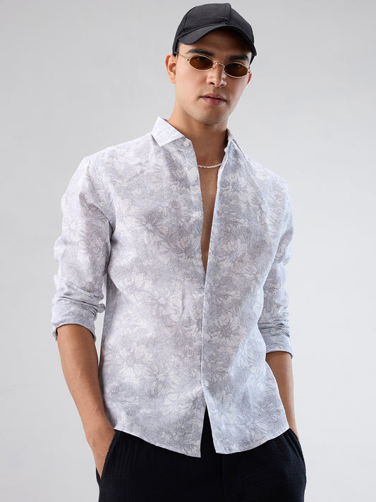 Grey Sketch Botanical Art Shirt