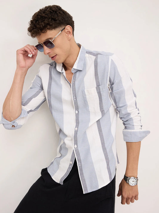 Classic Dual Tone Broad Stripes Shirt