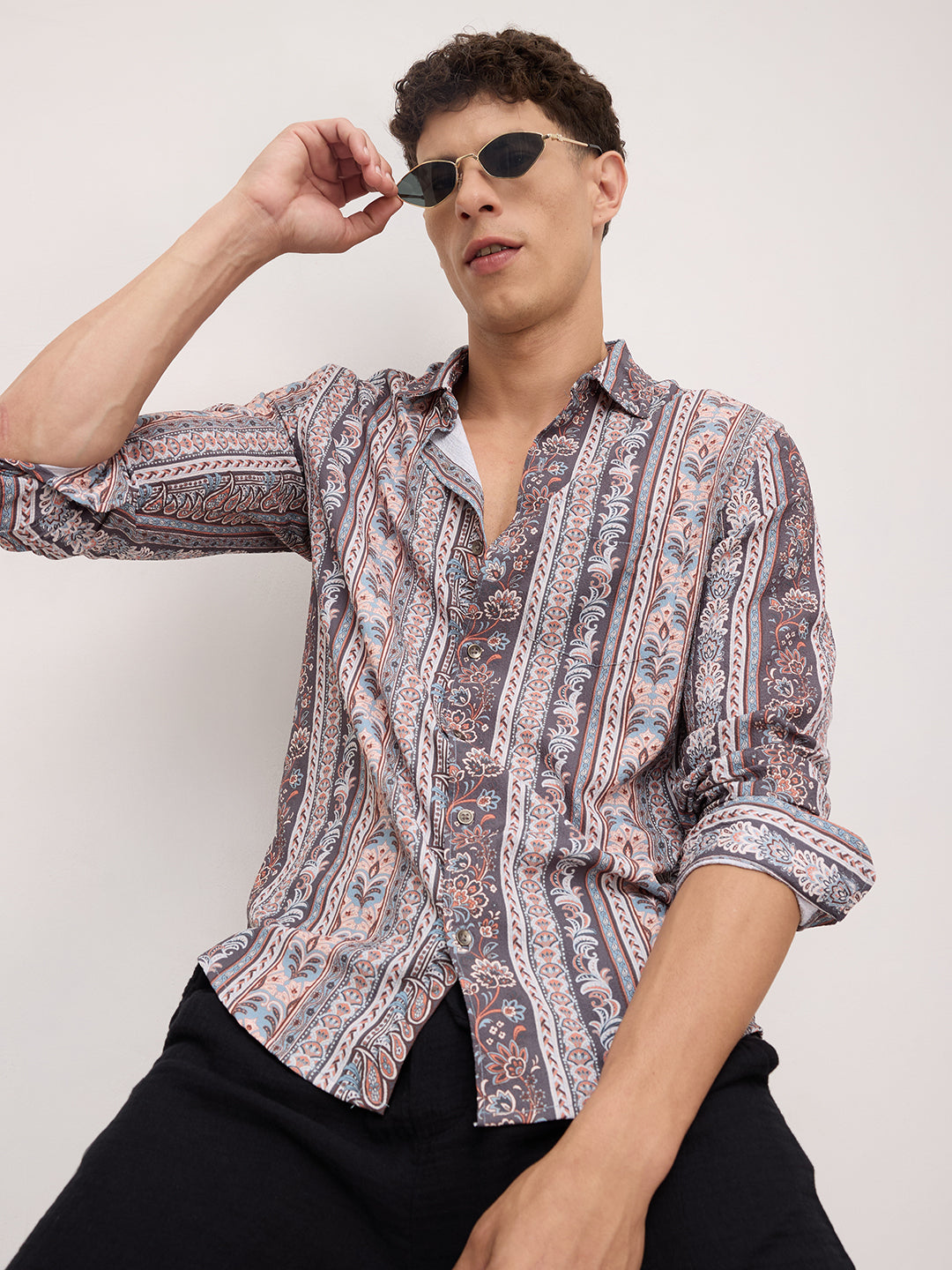 Multicolor Paisley Creased Shirt