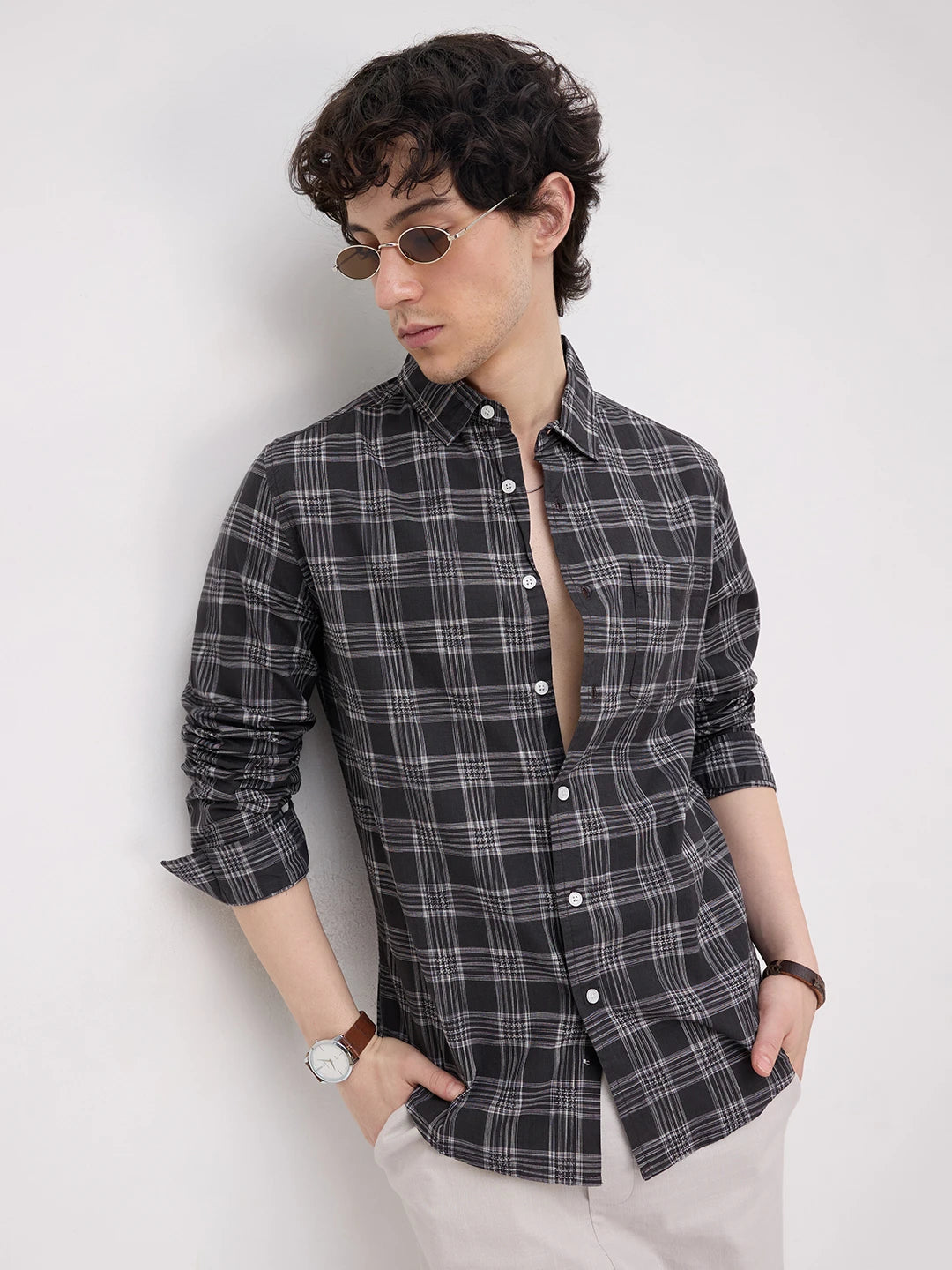 Black & Grey Box Checkered Shirt