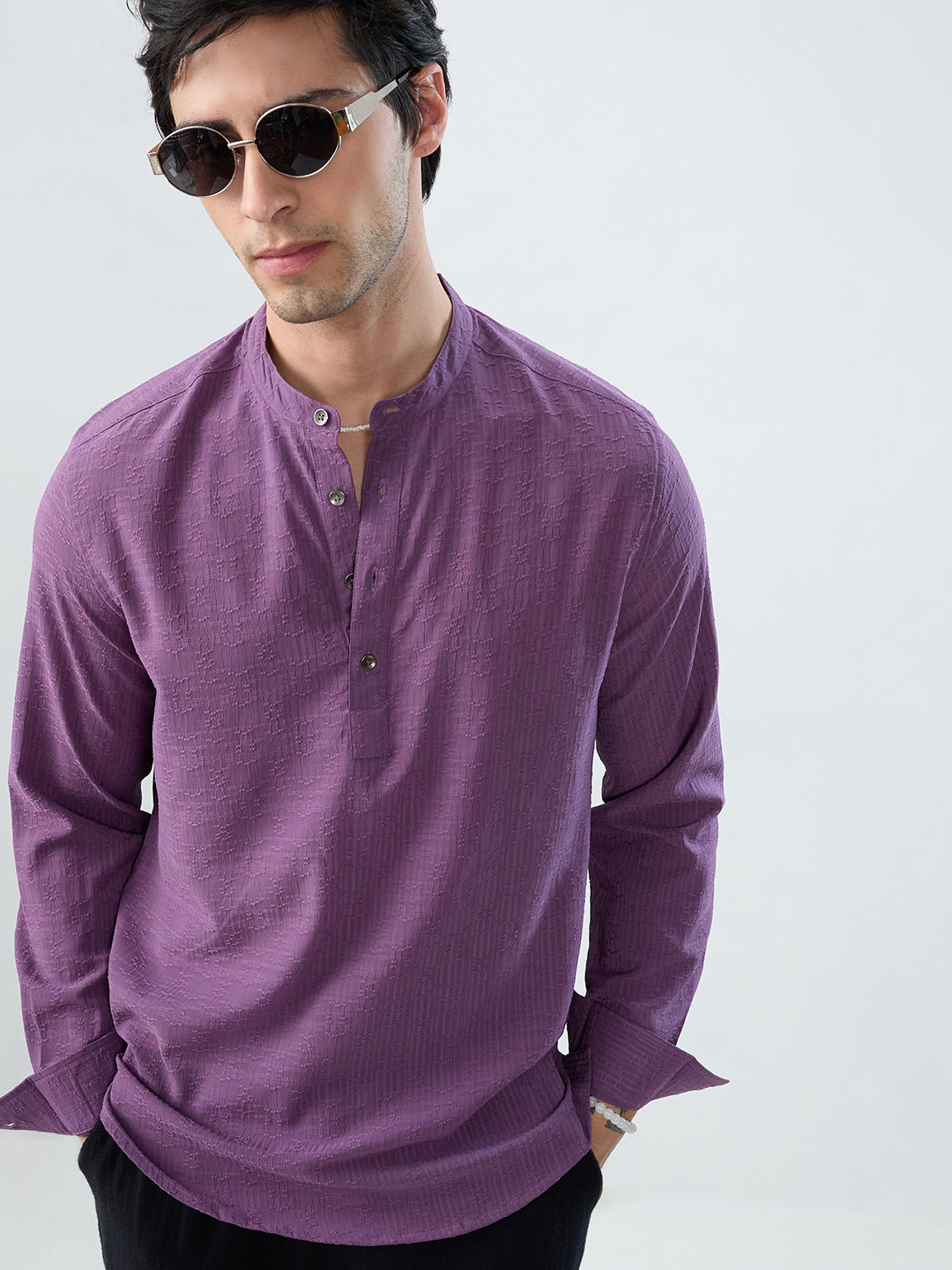 Luxury Purple Refined Jacquard Kurta