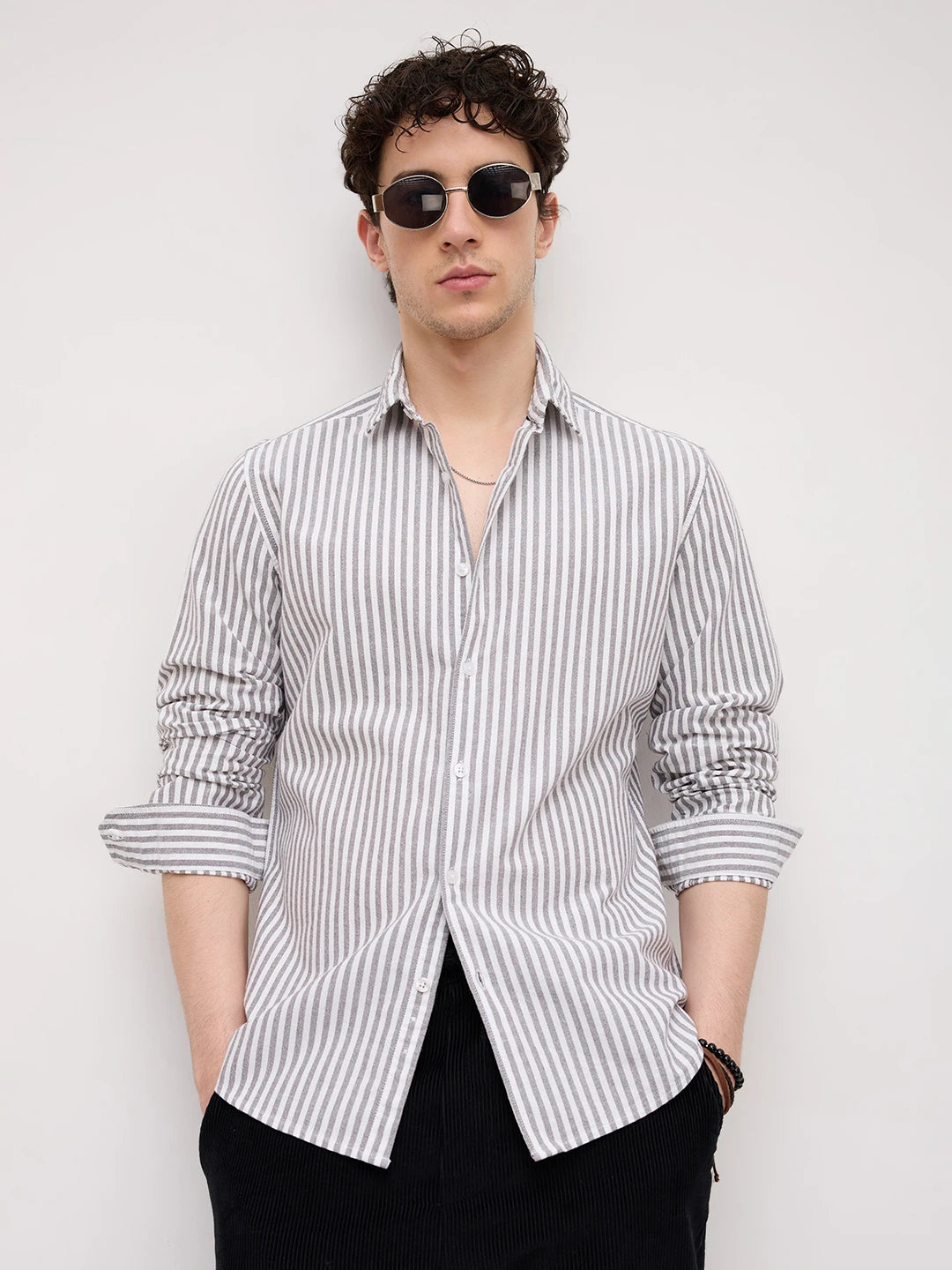 Monochrome Candy Striped Everyday Shirt