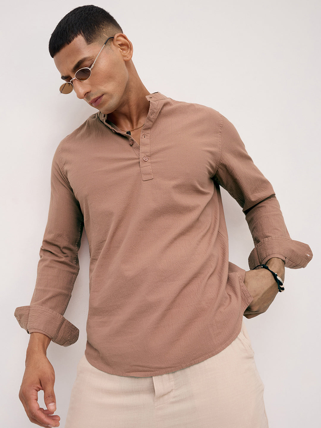 Almond Brown Fine Textured Kurta