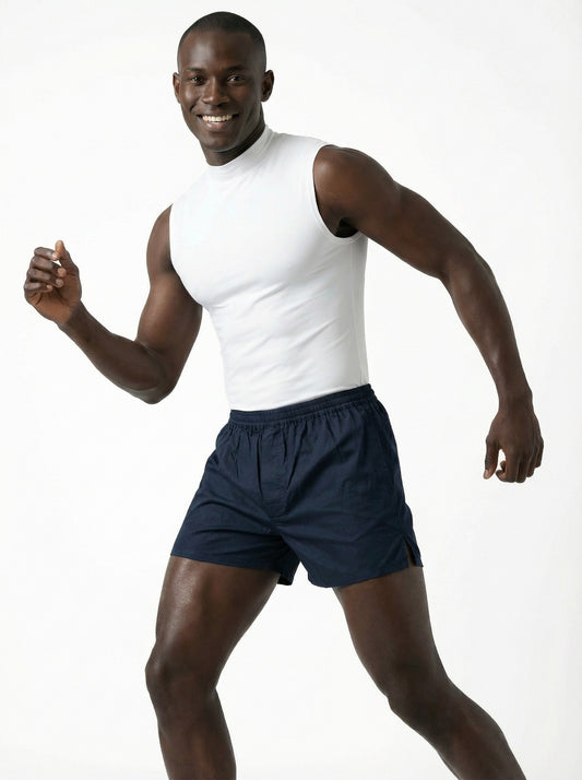 Shamrock Green Checks & Solid Navy Boxers