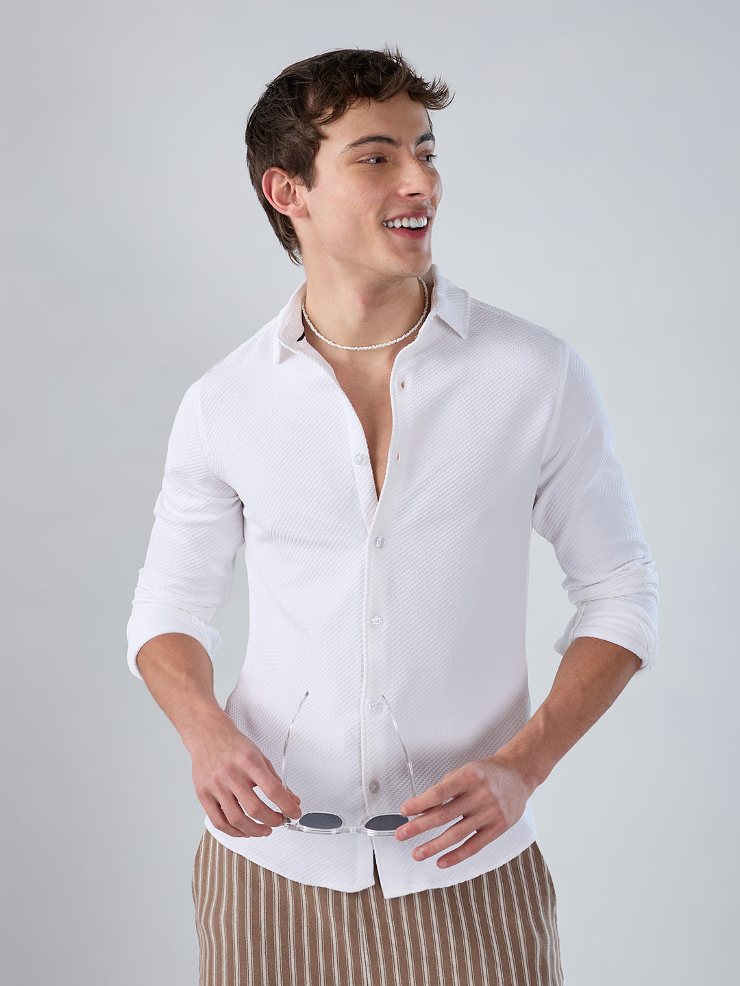 Crystal White Tactile Shirt