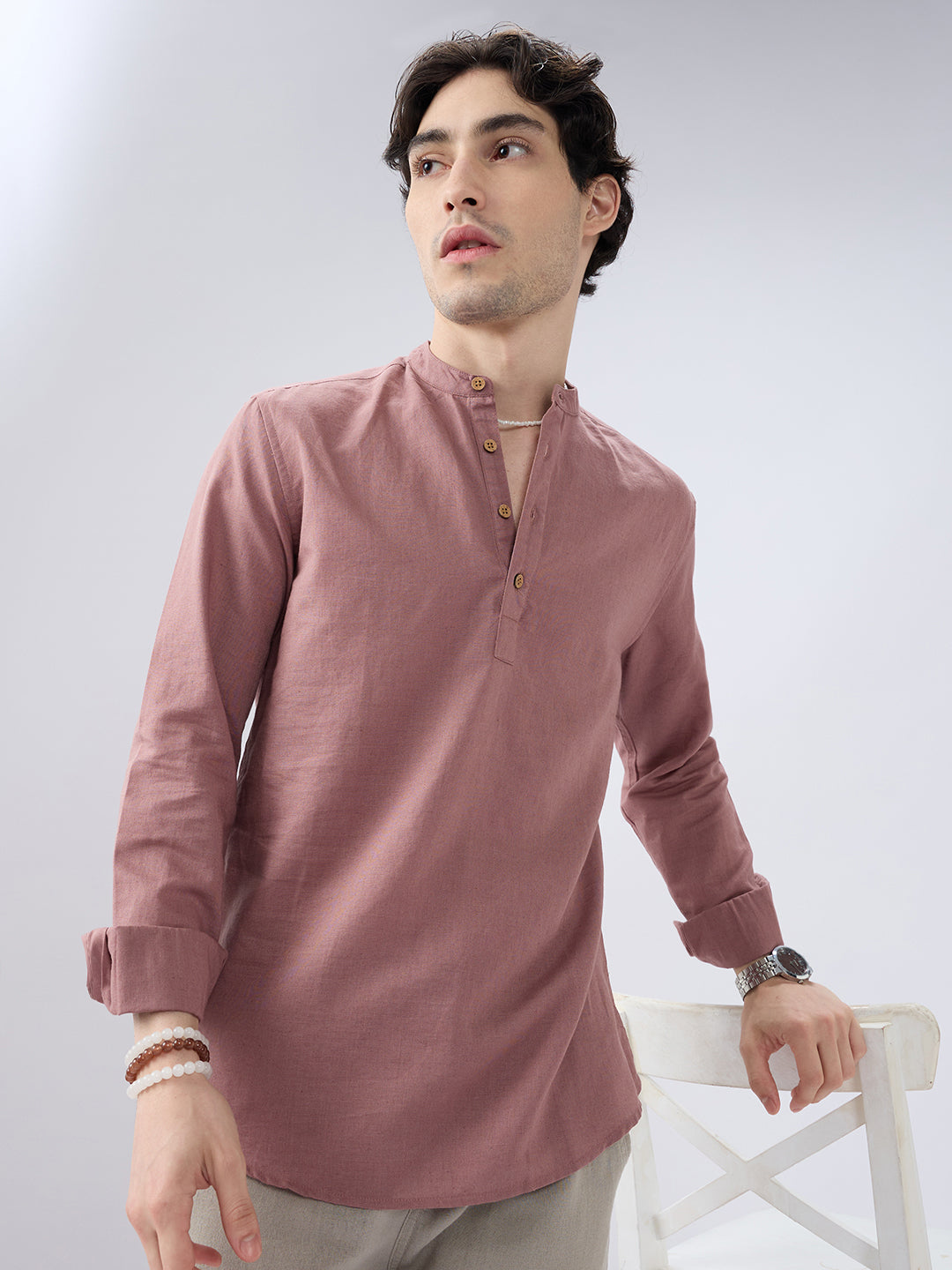 Smoky Rose Everyday Linen Kurta
