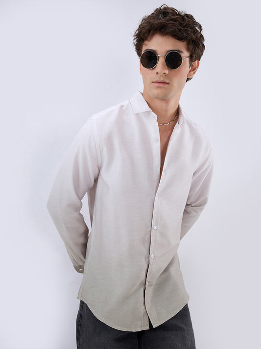 Elegant Pistachio Green Ombre Shirt