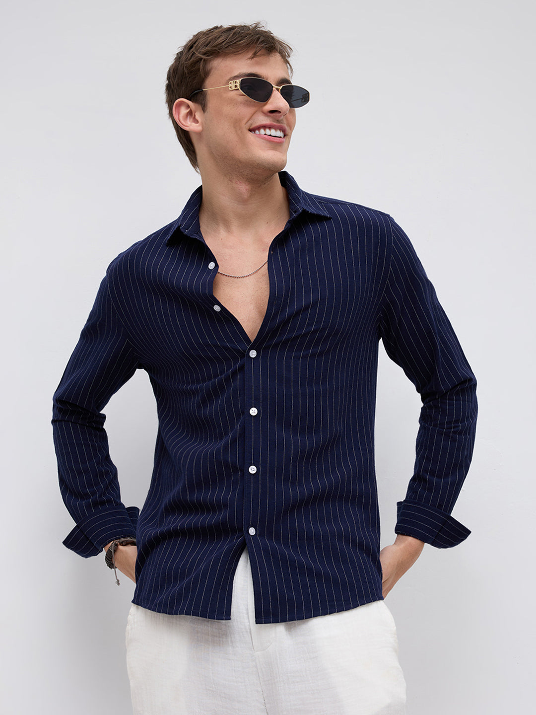 Deep Navy Pinstripe Everyday Shirt