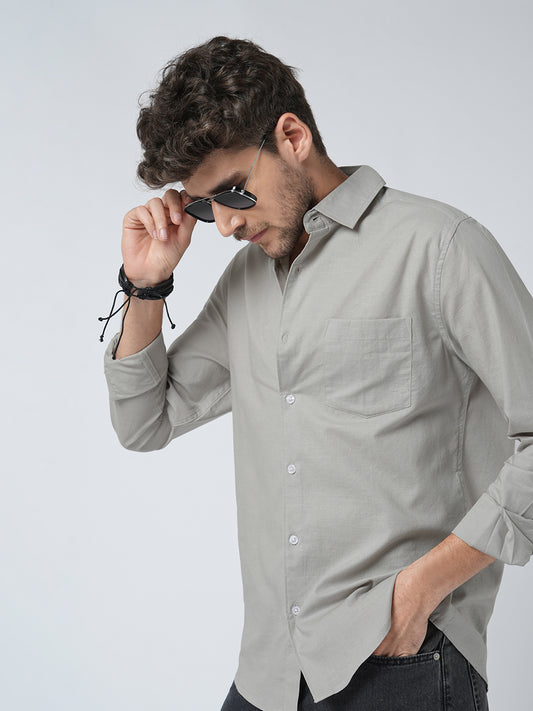 Oyster Grey Slub Shirt