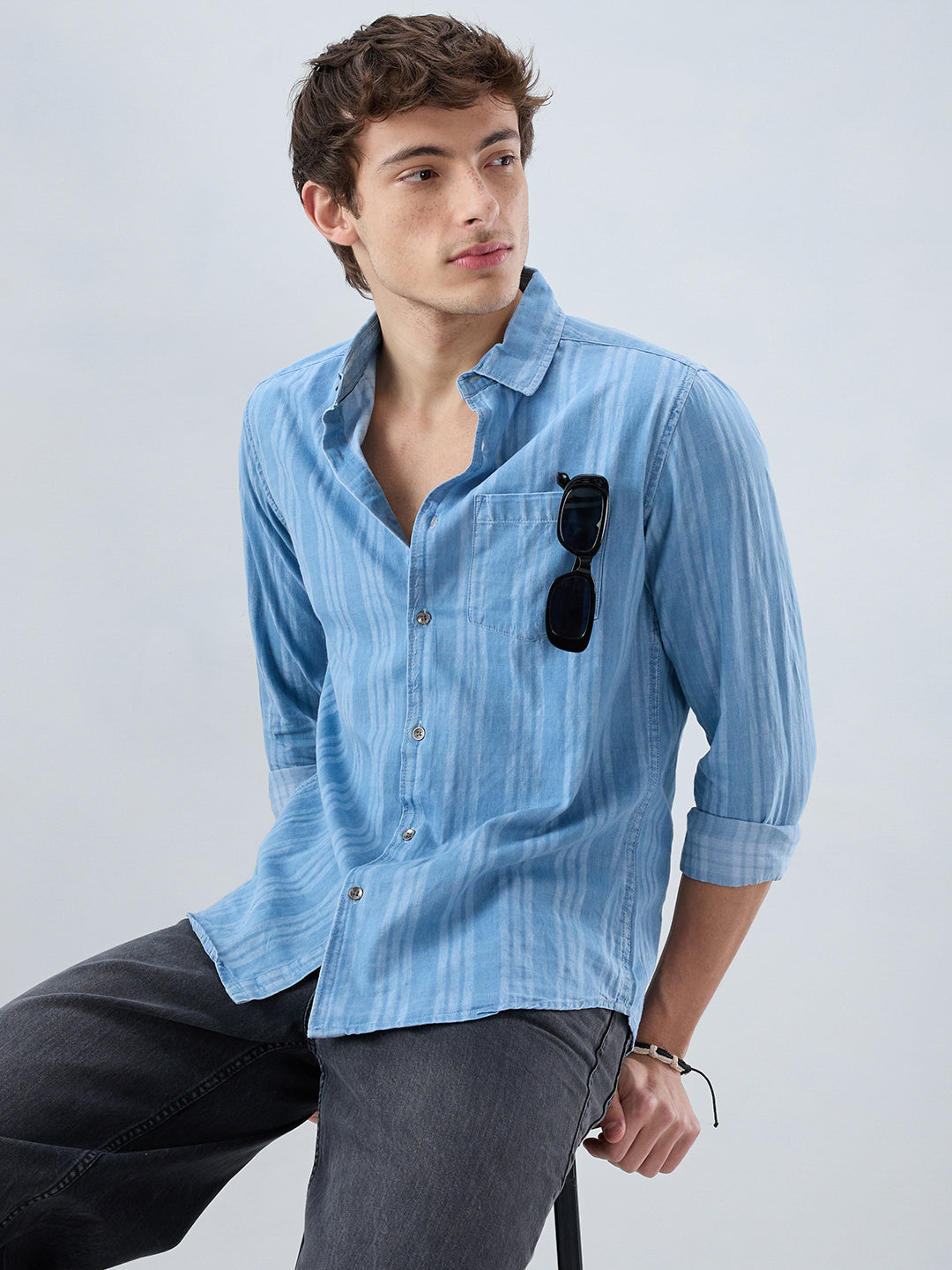 Plush Denim Balanced Striped Shirt