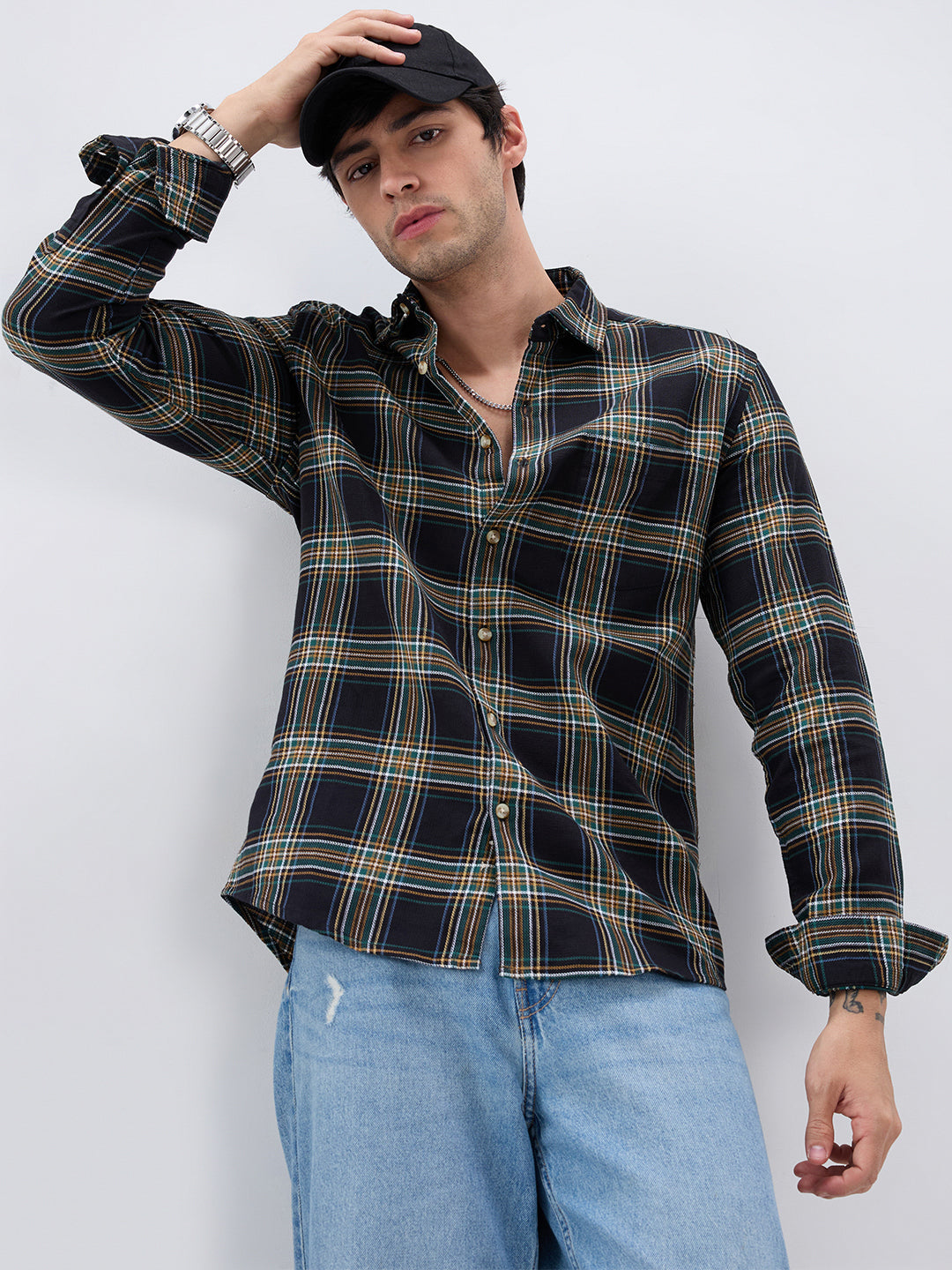 Premium Giza Cotton Multicolour Tartan Checked Shirt