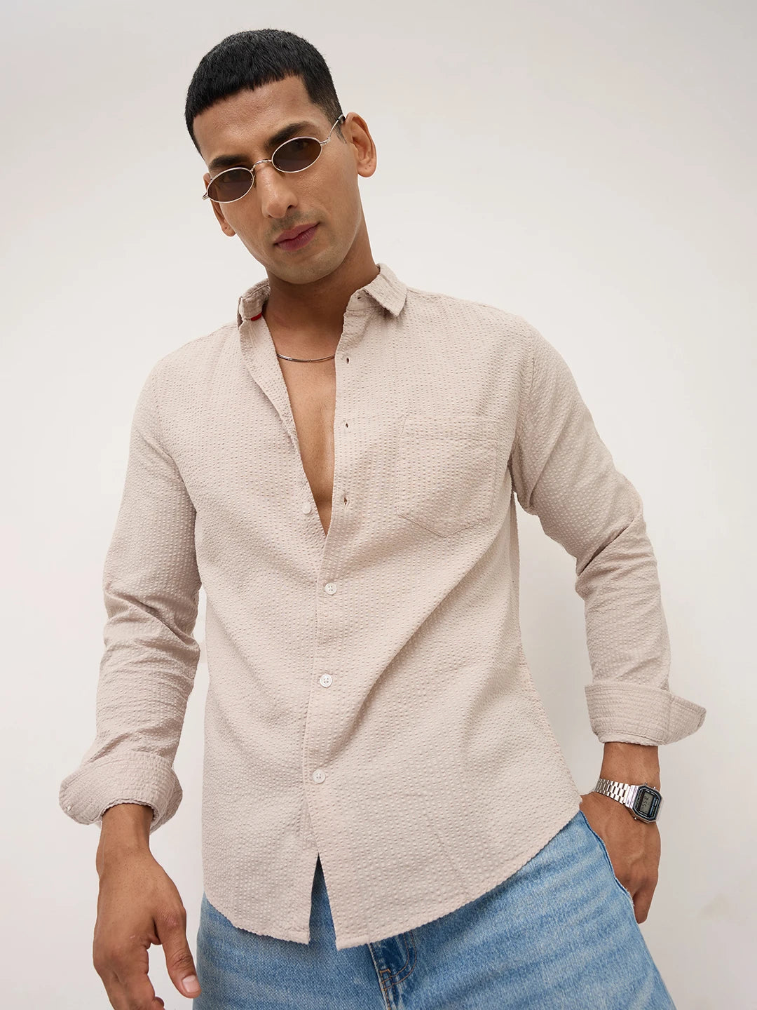 Soft Dune Premium Summer Essential Seersucker Shirt