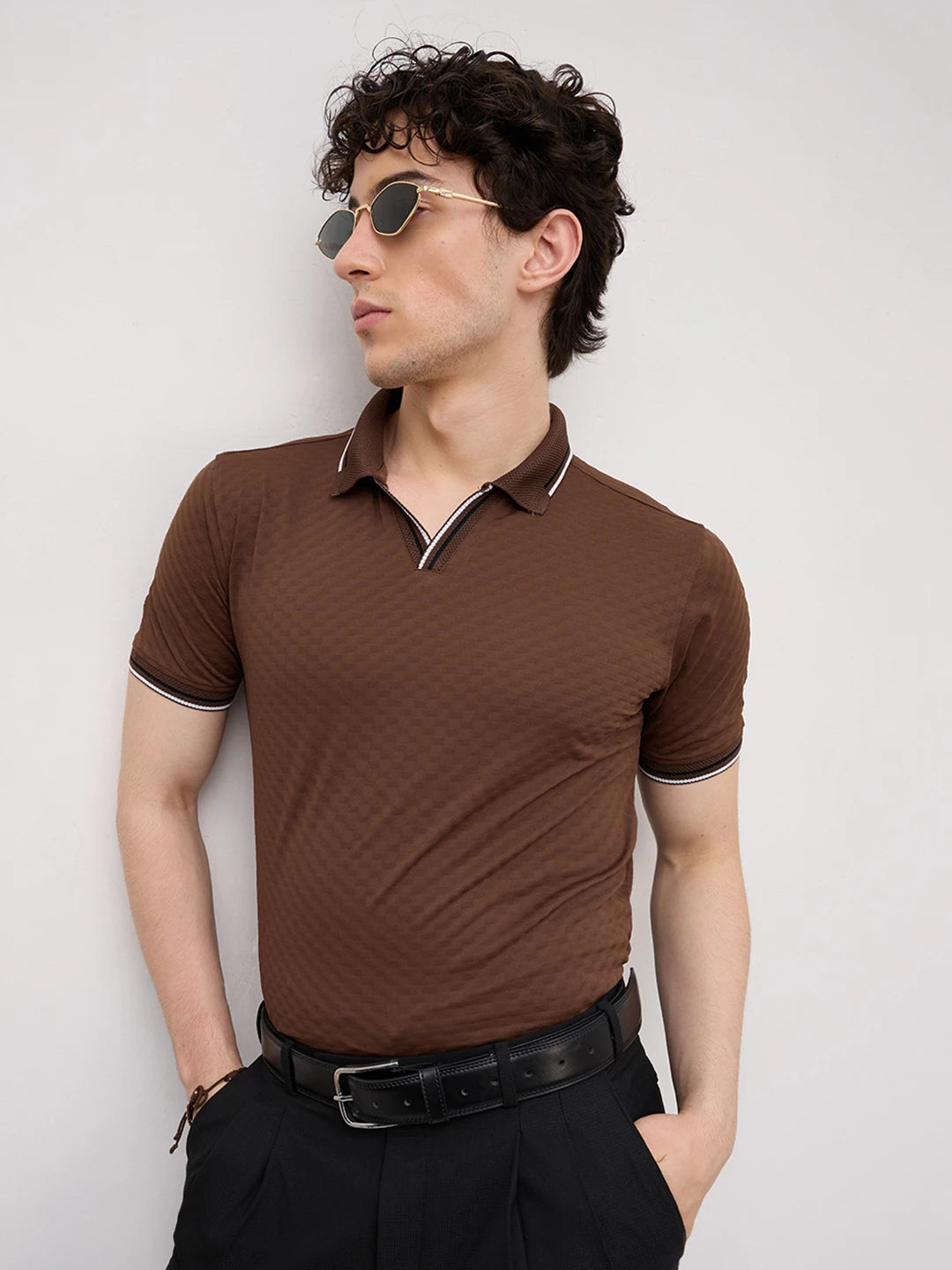 Mocha Brown Knitted T-Shirt