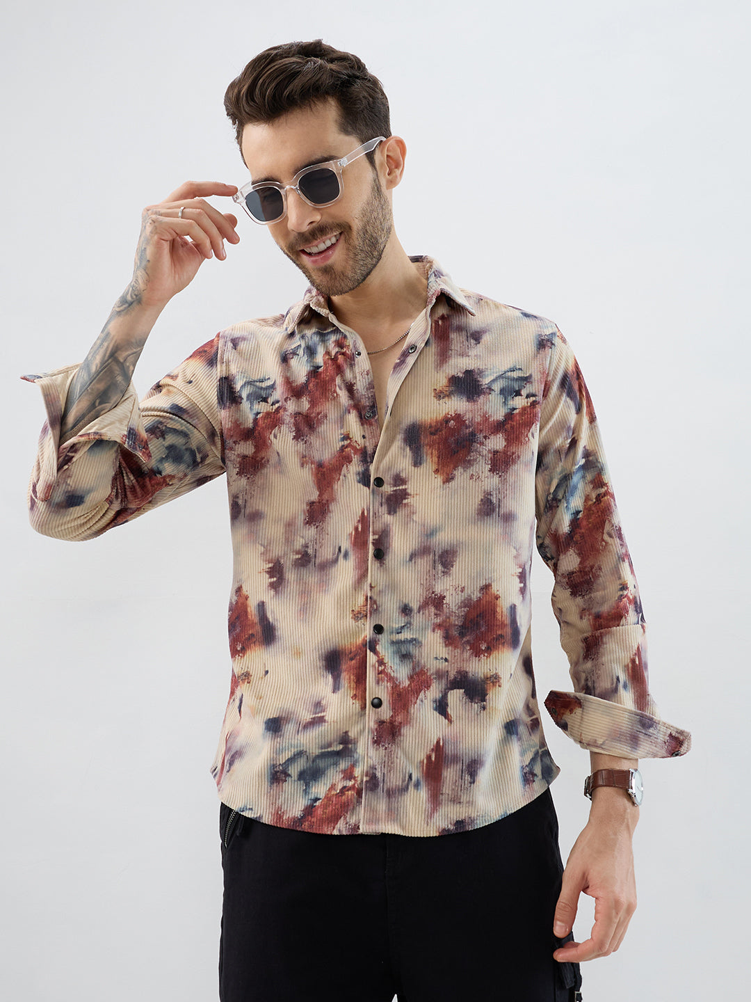 Abstract Eclectic Hue Corduroy Shirt