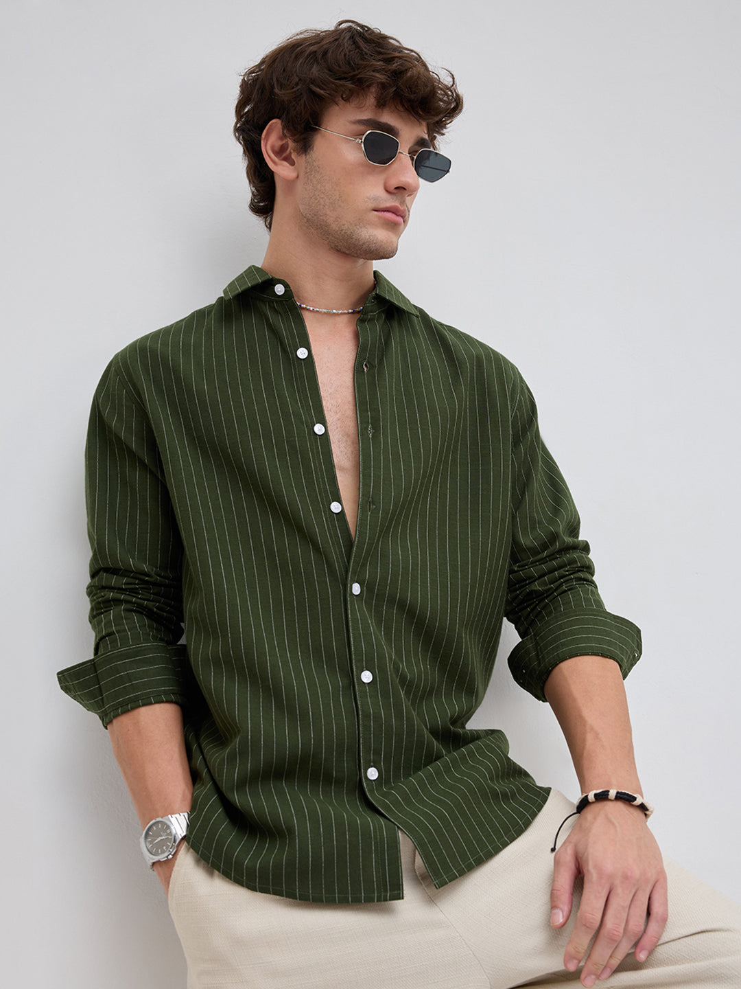 Olive Lane Pinstripe Shirt