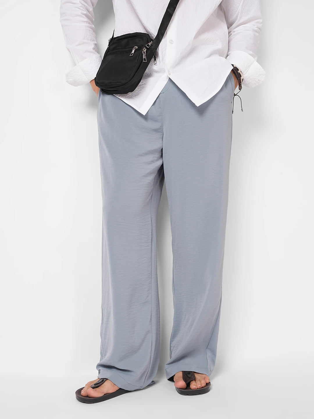 Squelchy Greyish Blue Wide Leg Trousers