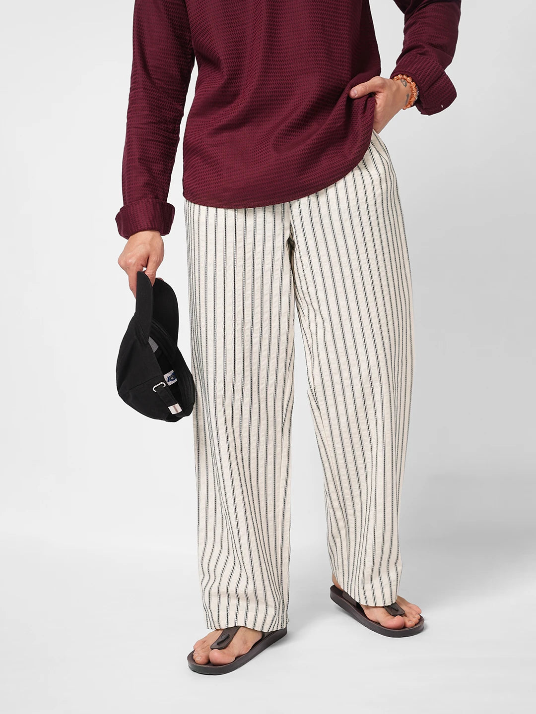 Intricate Navy Embroidered Straight Fit Trousers