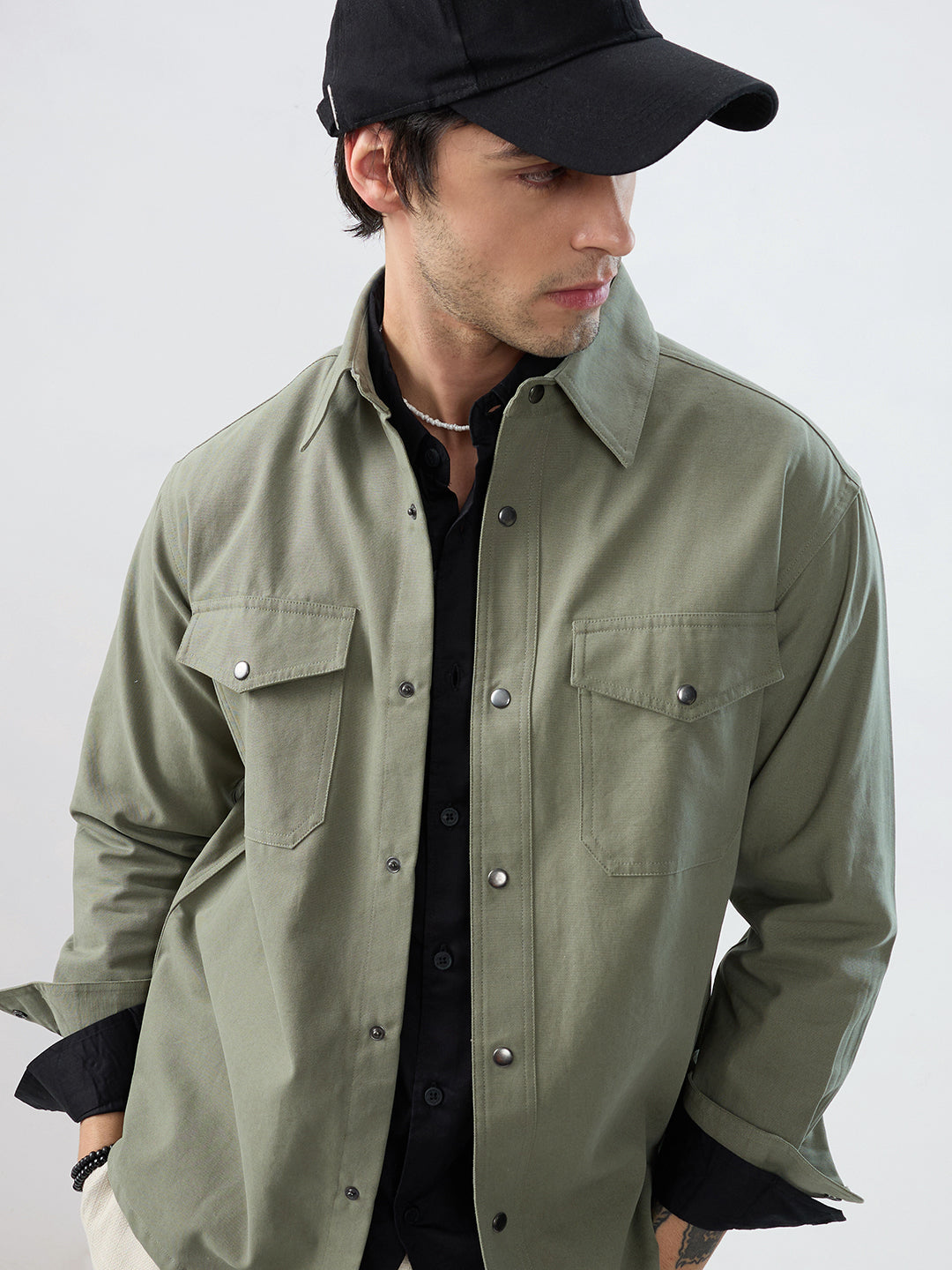 Timeless Olive Double Pocket Overshirt