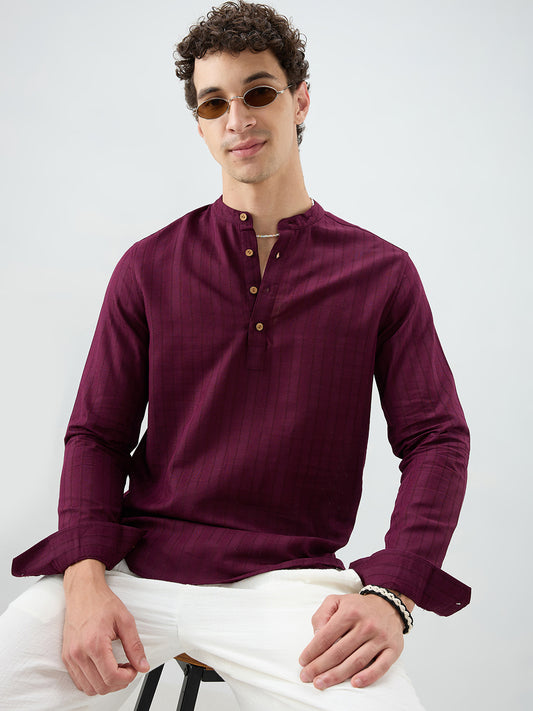 Wine Ladder Striped Evening Kurta