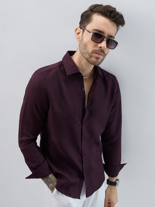 Rustic Charm Burnt Maroon Shirt