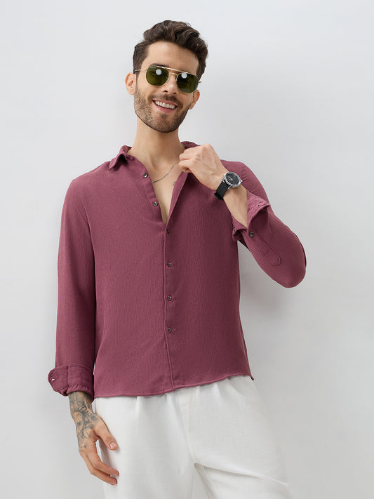 Rosewood Breeze Crepe Casual Shirt
