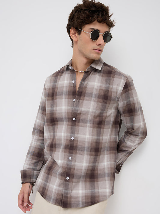 Timeless Cocoa Brown Shadow Checks Shirt