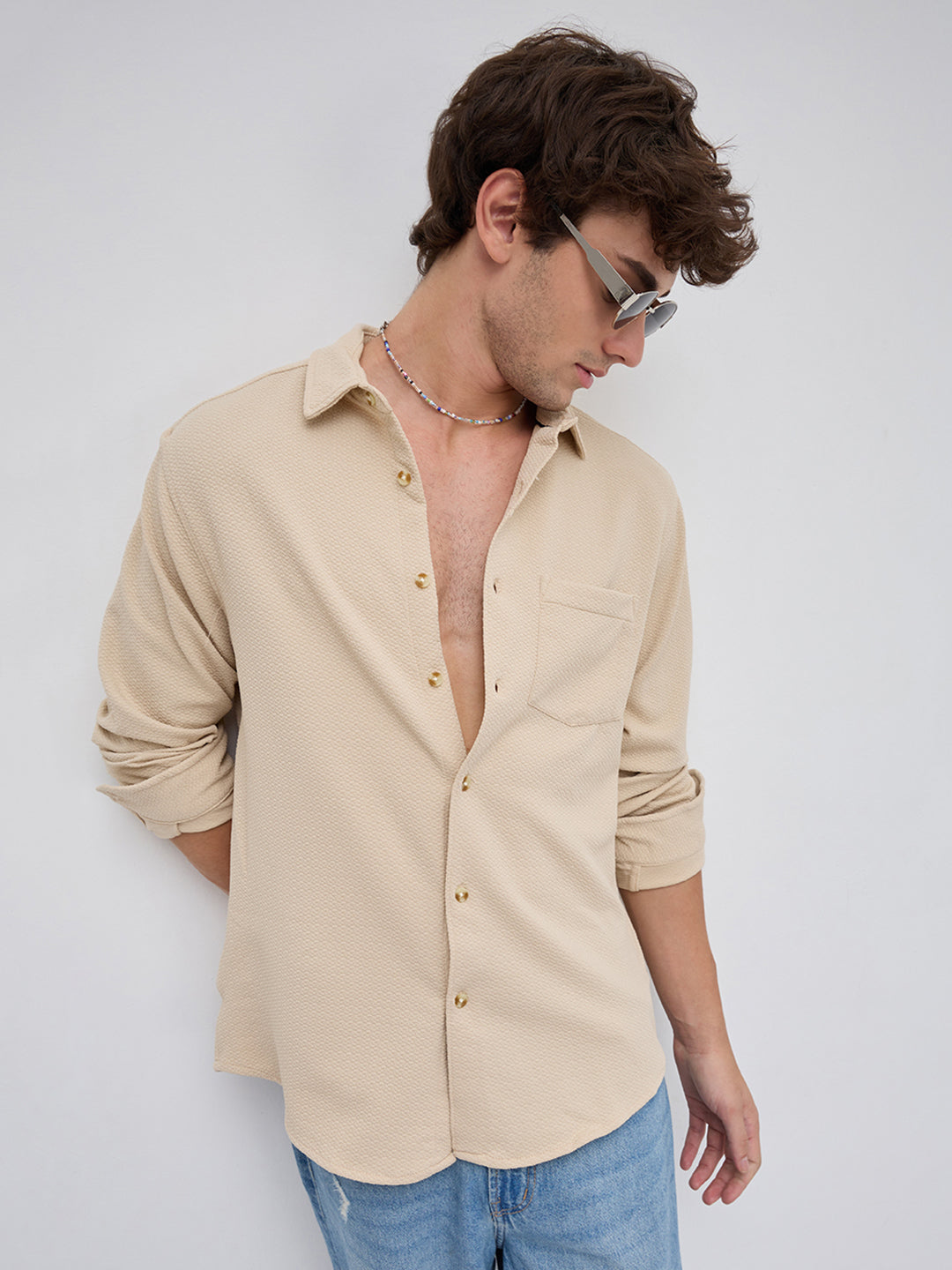 Beige Premium City Coastline Casual Shirt