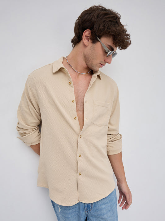 Beige Premium City Coastline Casual Shirt