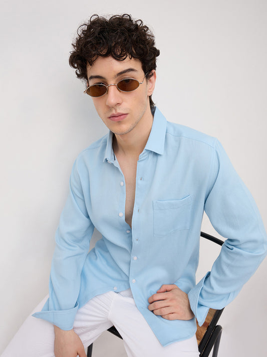 Arctic Mist Micro Willow Textured Shirt