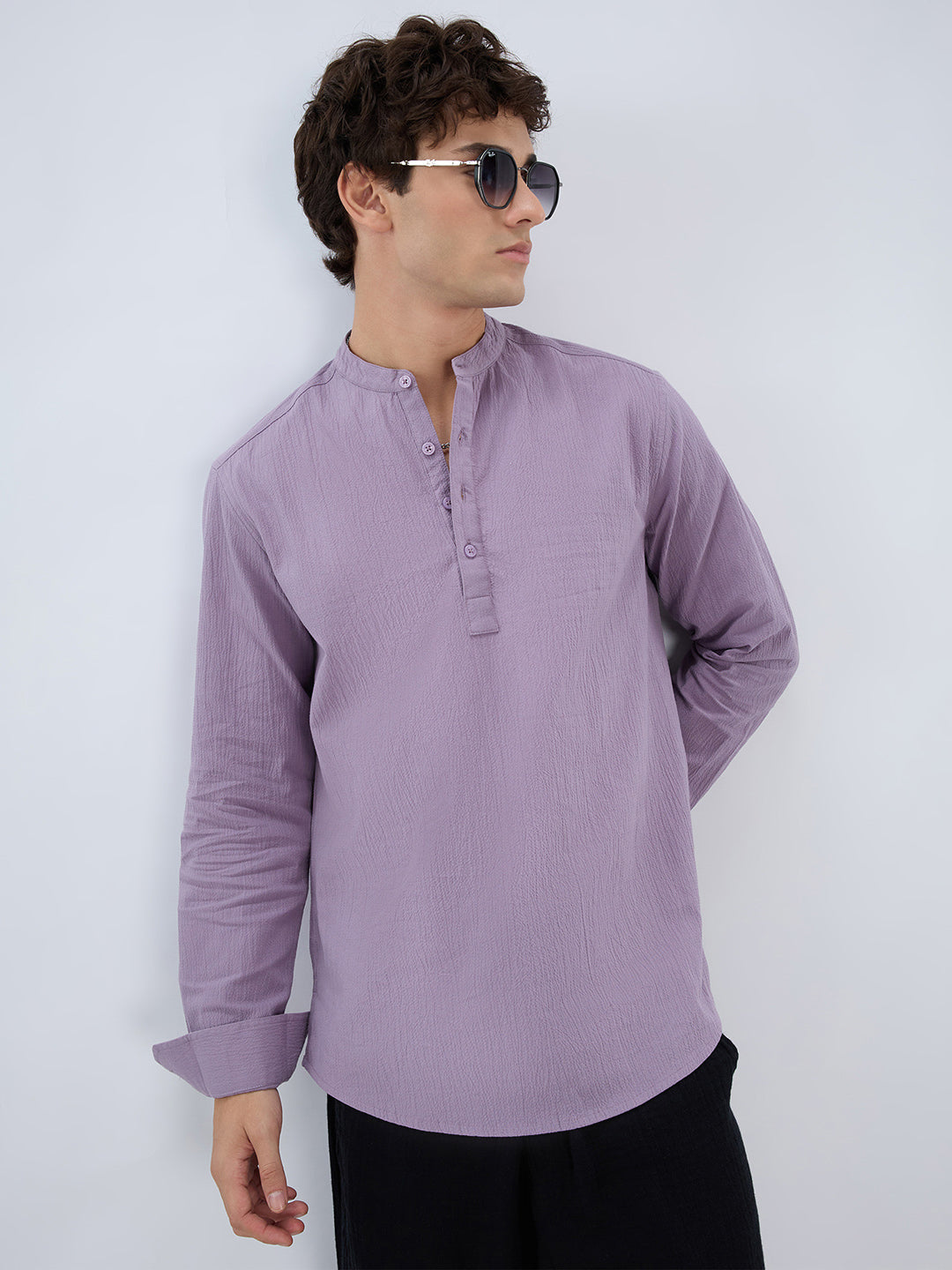 Heather Purple Fine Textured Kurta