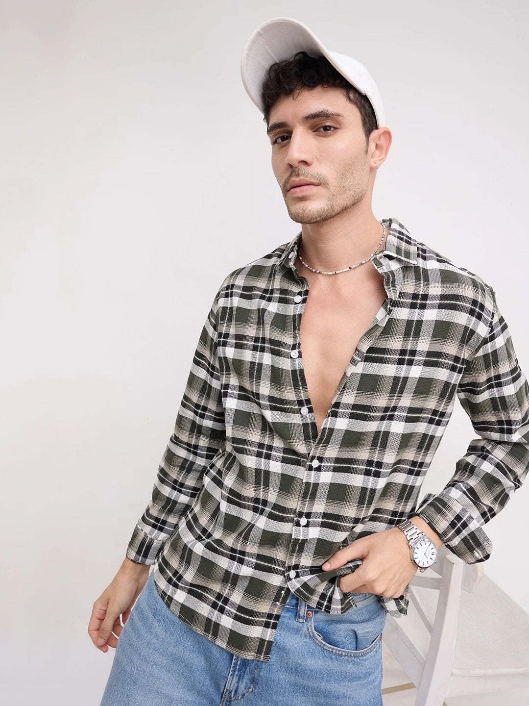 Classic Forest Green Plaid Checks Shirt