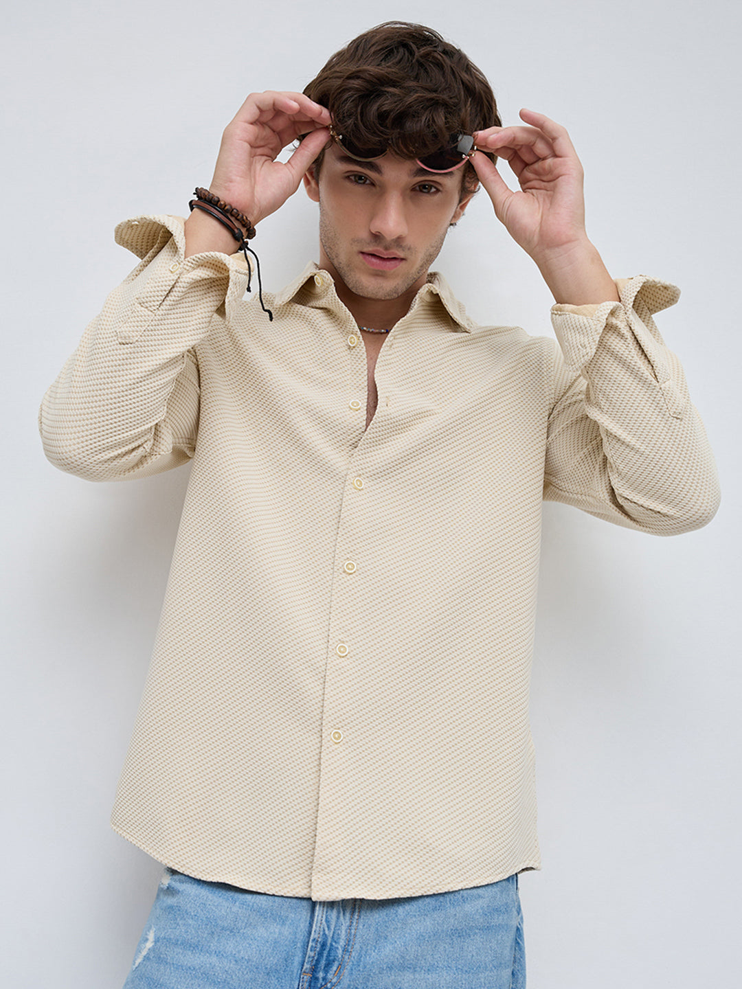 Cream Elite Artisan Linear Shirt