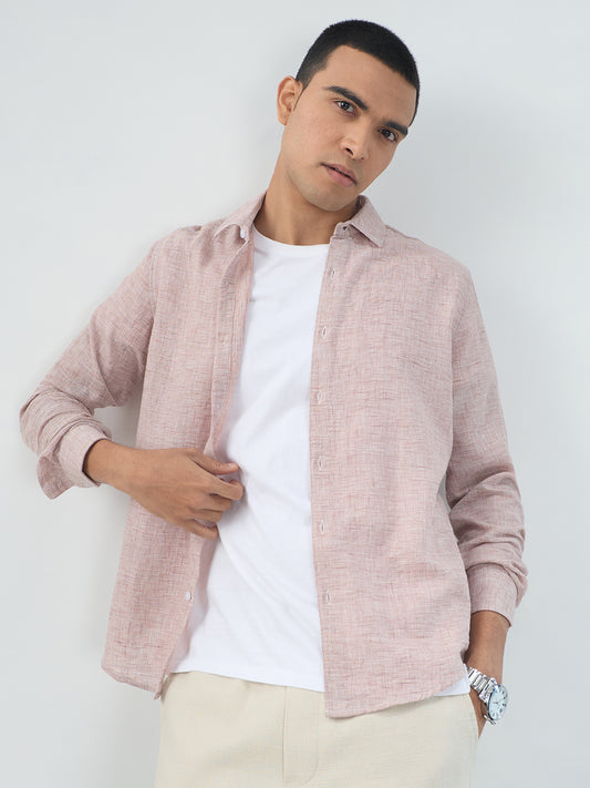 Warm Camel Brown Textured Shirt