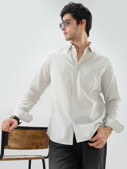 Grey Slub Textured Everyday Shirt