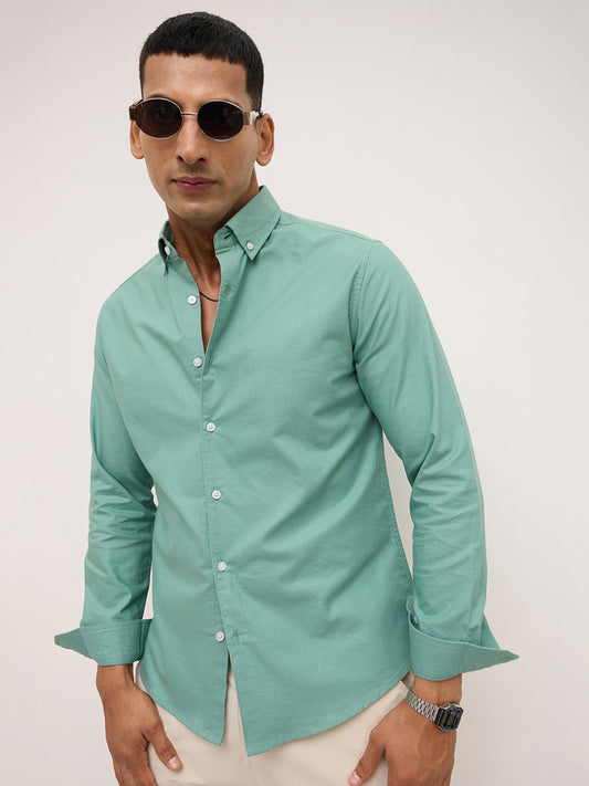 Seafoam Green Button-Down Collar Business Shirt