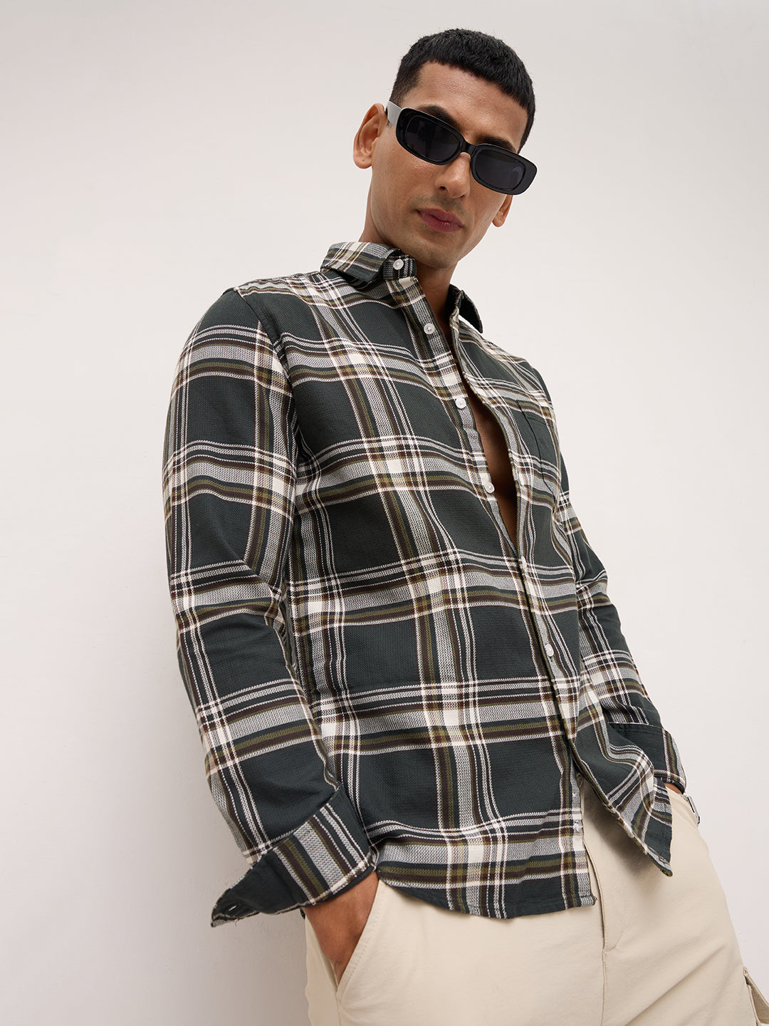 Emerald Green Statement Casual Check Shirt
