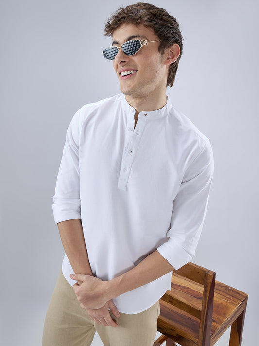 Elegant Pearl White Oxford Everyday Kurta