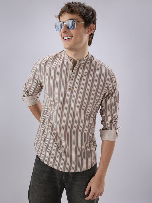 Classic Multicolor Half Placket Kurta