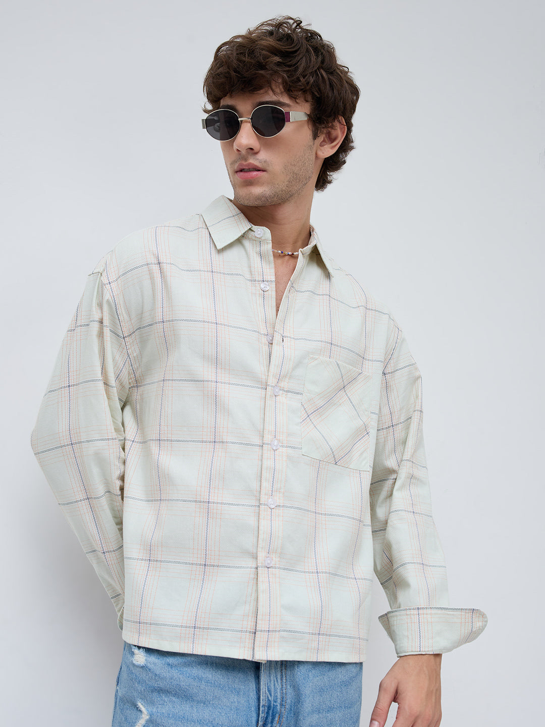 Pista Pop Tartan Boxy Fit Crop Shirt