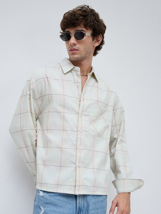 Pista Pop Tartan Boxy Fit Crop Shirt