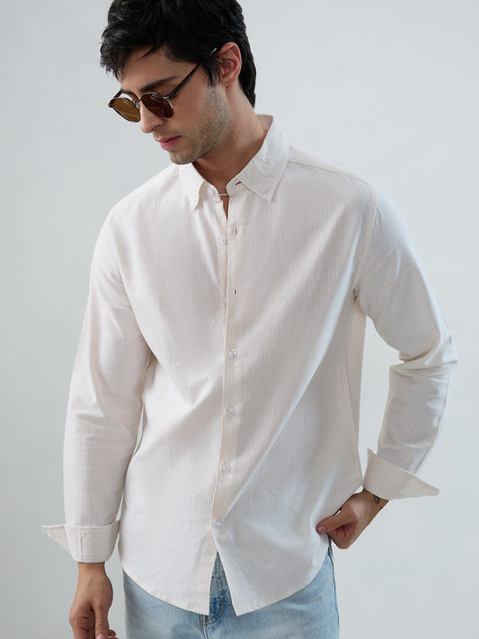 Mellow Yellow Pinstripe Button-Down Collar Shirt